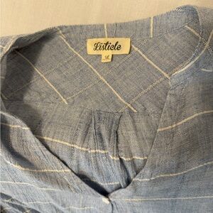 Listicle Light Blue V-Neck Blouse